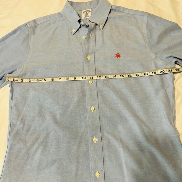 Brooks Brothers Regent Fit Size Medium Button Up Dress Shirt Blue - Picture 8 of 10